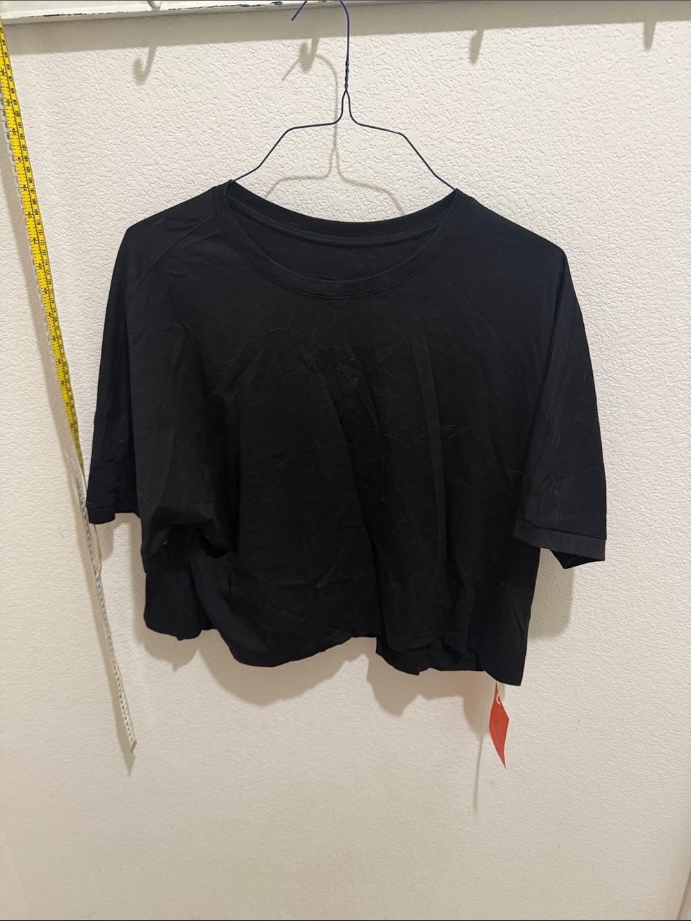 Cropped Black Crewneck Tee for Women